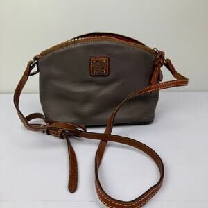 Dooney & Bourke Pebbled Leather Crossbody Shoulder Purse Gray
